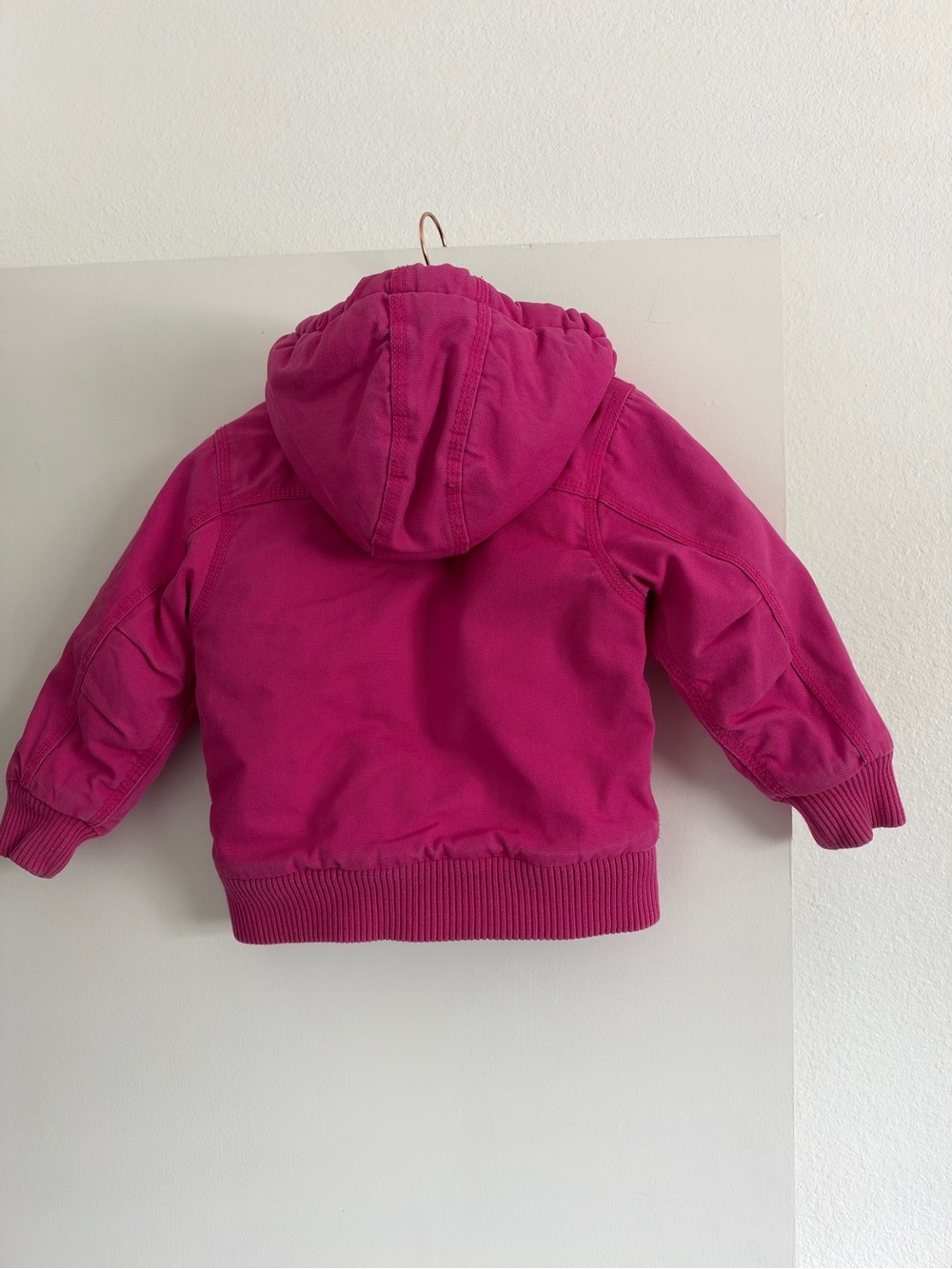 Carhartt Girls' Bright Pink Hooded Puffer Jacket - Picture 4 of 8